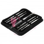 Instrument pentru tratamente cosmetice - CIS035, set 7 bucati + borseta